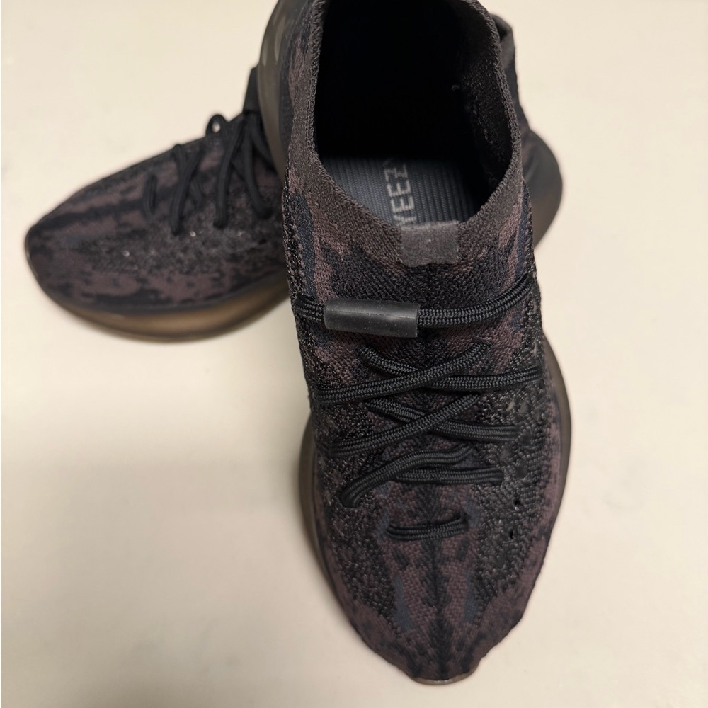 Yeezy Charcoal and Cocoa Knit Sneakers